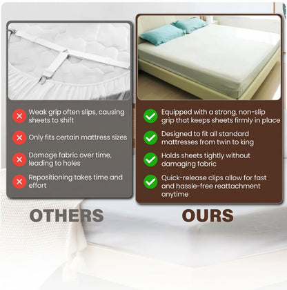 4 Bed Sheet Clips with the SnapLock™ Sheet System