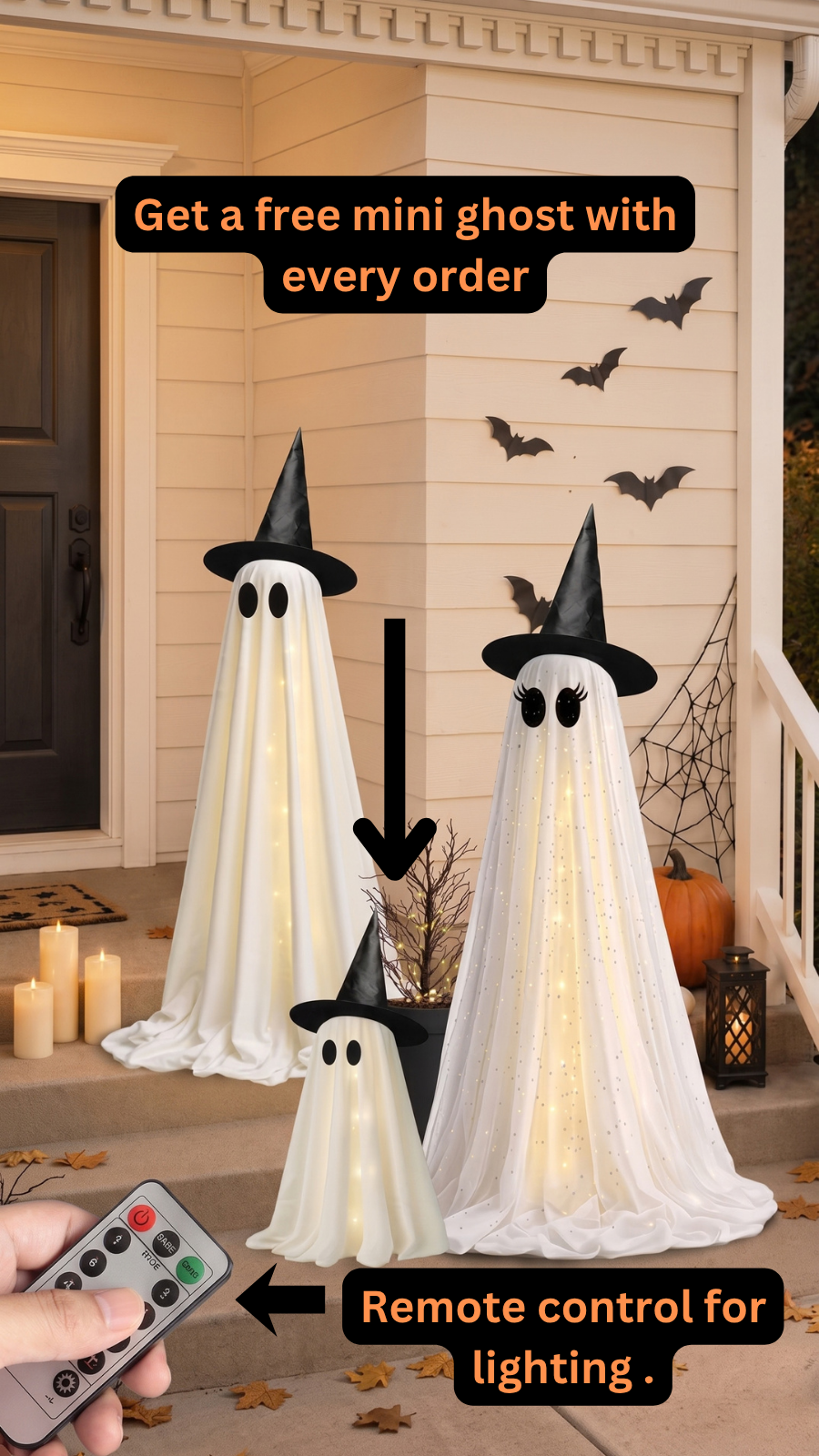 Remote Control LED Ghost Decoration