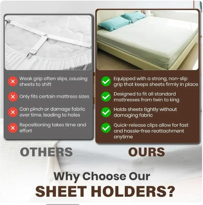 4 Bed Sheet Clips with the SnapLock™ Sheet System