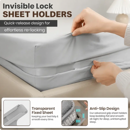 4 Bed Sheet Clips with the SnapLock™ Sheet System