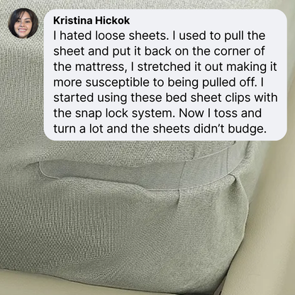 4 Bed Sheet Clips with the SnapLock™ Sheet System